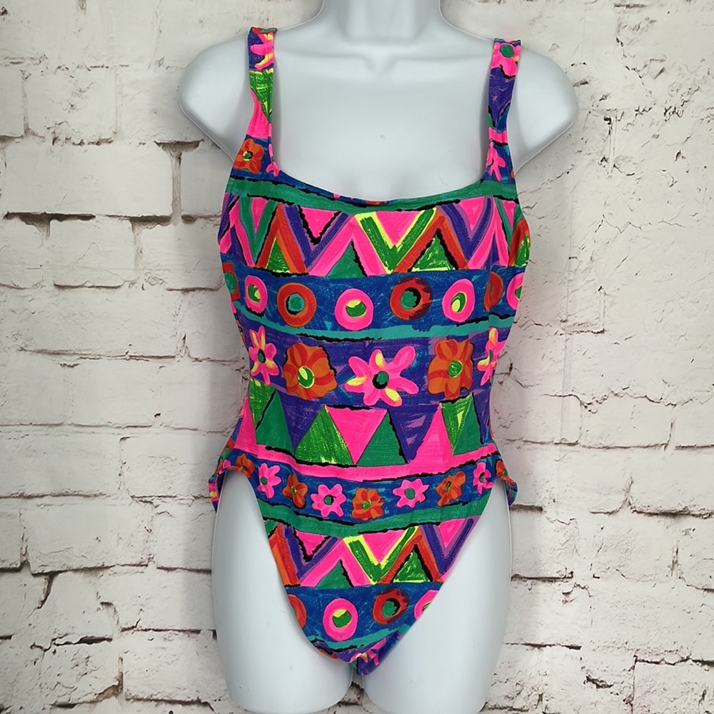 ✨VINTAGE✨Hobie High Cut One Piece Swimsuit, Size M